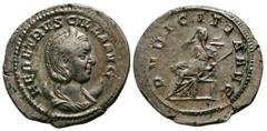 Roman Coins Herennia Etruscilla, 249 - 251 AD Silver Antoninianus, Rome Mint, 23mm, 3.70 grams Obverse: HER ETRVSCILLA AVG, Diademed and draped bust of Herennia right. Reverse: PVDICITIA AVG, Pudiciti