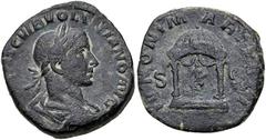 Roman Coins Volusian, 251 - 253 AD AE Sestertius, Rome Mint, 28mm, 21.76 grams Obverse: IMP CAE C VIB VOLVSIANO AVG, Laureate, draped and cuirassed bust of Volusian right. Reverse: IVNONI MARTIALI S C