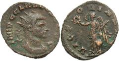 Roman Coins Claudius II Gothicus, 268 - 270 AD AE Antoninianus, Rome Mint, 21mm, 2.97 grams Obverse: IMP C CLAVDIVS AVG, Radiate, draped and cuirassed bust of Claudius right. Reverse: VICTORIA AVG, Vi