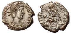 Roman Coins Constantius II, 337 - 361 AD AE 1/2 Centenionalis, Rome Mint, 18mm, 2.68 grams Obverse: D N CONSTANTIVS P F AVG, Diademed, draped and cuirassed bust of Constantius right. Reverse: FEL TEMP