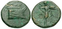 Greek Coins Lycia, Paselis, 221 - 190 BC AE18, 4.63 grams Obverse: Prow of galley right. Reverse: Athena standing right wielding thunderbolt and aegis, monogram to lower right. Unpublished.
