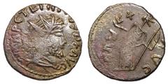 Roman Imperial Coins Barbarous Radiates, Imitating Tetricus I, 3rd Century AD AE 'Antoninianus', British or Gaulish Mint, 18mm, 2.38 grams Obverse: Blundered legend, radiate head right. Reverse: Blund