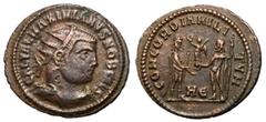 Roman Imperial Coins Galerius, as Caesar, 293 - 305 AD AE Antoninianus, Heraclea Mint, 23mm, 2.76 grams Obverse: GAL VAL MAXIMIANVS NOB CAES, Radiate, draped and cuirassed bust of Galerius right. Reve