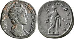 Roman Coins Julia Mamaea, Issue by Severus Alexander, 228 AD AE Sestertius Denarius, Rome Mint, 30mm, 17.55 grams Obverse: IVLIA MAMAEA AVGVSTA, Diademed and draped bust of Julia right. Reverse: FELIC
