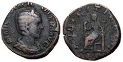 Roman Coins Otacilia Severa, 244 - 249 AD AE Sestertius, Rome Mint, 29mm, 15.27 grams Obverse: MARCIA OTACIL SEVERA AVG, Draped bust of Otacilia right wearing stephane. Reverse: PVDICITIA AVG S C, Pud