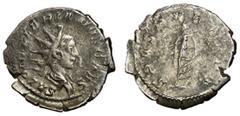 Roman Coins Saloninus, as Caesar, 258 - 260 AD Silver Antoninianus, Colonia Agrippinenis Mint, 26mm, 3.22 grams Obverse: SALON VALERIANVS CAES, Radiate and draped bust of Saloninus right. Reverse: SPE