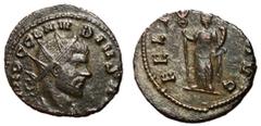 Roman Coins Claudius II, 268 - 270 AD AE Antoninianus, Rome Mint, 21mm, 3.07 grams Obverse: IMP CLAVDIVS AVG, Radiate head of Claudius right. Reverse: FELICITAS AVG, Felicitas standing facing with hea
