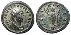 Roman Coins Tacitus, 275 - 276 AD AE Antonininus, Ticinum Mint, 22mm, 3.26 grams Obverse: IMP C M CL TACITVS P F AVG, Radiate, draped and cuirassed bust of Tacitus right. Reverse: FELICIT TEMP, Felici