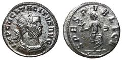 Roman Coins Tacitus, 275 - 276 AD AE Antoninianus, Rome Mint, 22mm, 3.12 grams Obverse: IMP C M CL TACITVS P F AVG, Radiate, draped and cuirassed bust of Tacitus right. Reverse: SPES PVBLICA, Spes adv