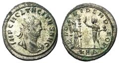 Roman Coins Tacitus, 275 - 276 AD AE Antoninianus, Serdica Mint, 25mm, 3.83 grams Obverse: IMP C M CL TACITVS P F AVG, Radiate, draped and cuirassed bust of Tacitus right. Reverse: PROVIDEN DEOR, Fide