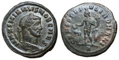 Roman Coins Galerius, as Caesar, 293 - 305 AD AE Follis, Rome Mint, 28mm, 11.09 grams Obverse: MAXIMIANVS NOB CAES, Laureate head of Galerius right. Reverse: GENIO POPVLI ROMANI, Genius standing left 
