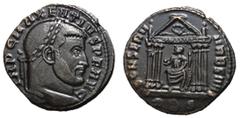 Roman Coins Maxentius, 306 - 312 AD AE Follis, Rome Mint, 24mm, 6.73 grams Obverse: IMP C MAXENTIVS P F AVG, Laureate head of Maxentius right. Reverse: CONSERV VRB SVAE, Roma seated left holding globe
