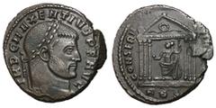 Roman Coins Maxentius, 306 - 312 AD AE Follis, Rome Mint, 24mm, 7.41 grams Obverse: IMP C MAXENTIVS P F AVG, Laureate head of Maxentius right. Reverse: CONSERV VRB SVAE, Roma seated left holding globe