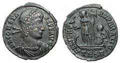 Roman Coins Constans, 348 - 350 AD AE Follis, Thessalonica Mint, 18mm, 1.83 grams Obverse: DN CONSTANS PF AVG, Diademed, draped and cuirassed bust of Constans right. Reverse: FEL TEMP REPARATIO, Const