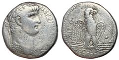 Roman Coins Nero, 54 - 68 AD Silver Tetradrachms, Seleucis & Pieria, Antioch Mint, 24mm, 14.38 grams Obverse: Laureate bust of Nero right wearing aegis. Reverse: Eagle standing left on thunderbolt wit