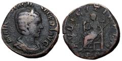 Roman Coins Otacilia Severa, 244 - 249 AD AE Sestertius, Rome Mint, 29mm, 15.27 grams Obverse: MARCIA OTACIL SEVERA AVG, Draped bust of Otacilia right wearing stephane. Reverse: PVDICITIA AVG S C, Pud
