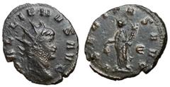 Roman Coins Gallienus, 253 - 268 AD AE Antoninianus, Rome Mint, 22mm, 3.70 grams Obverse: GALLIENVS AVG, Radiate head of Gallienus right. Reverse: VBERITAS AVG, Uberitas standing left holding purse an
