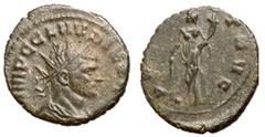 Roman Coins Claudius II, 268 - 270 AD AE Antoninianus, Rome Mint, 20mm, 3.06 grams Obverse: IMP C CLAVDIVS AVG, Radiate and cuirassed bust of Claudius right. Reverse: PROVIDENT AVG, Providentia standi