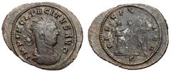 Roman Coins Tacitus, 275 - 276 AD AE Antoninianus, Cyzicus Mint, 27mm, 3.12 grams Obverse: IMP C M CL TACITVS AVG, Radiate, draped and cuirassed bust of Tacitus right. Reverse: SPES PVBLICA, Victory s