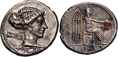 Ancient Roman Republic, M. Porcius Cato 89 BC, Denar, RomeWeight 3,31 g, 18 mm. Nice coin. Old patina and an interesting obverse with the goddess Victoria. Marcus Portius Cato was the grandson of Cato