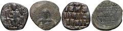 Ancient Byzantine Empire Lot of 2 Follis Basil II and Constantine IX X-XIth c..Total weight 13 97 g 25-26 mm. Lot of 2 bronze Follis from left: Constantine IX and Basil II. Waga łączna 13 97 g 25-26 m