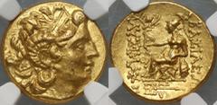 Ancient Greece, Kingdom of Pontos, Mithradates VI Eupator 120-63 BC, Stater, ByzantionGold 8,50 g, 18 mm. Preserved in beautiful condition, near mint state. Coin in the type of Lysimachus staters.Złot
