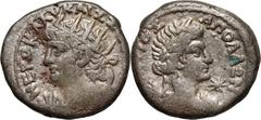 Ancient Roman Provincial, Egypt, Nero 56-68, tetradrachm, year 14, AlexandriaWeight 13,10 g, 24 mm. A billon tetradrachm minted in Alexandria in the 14th year of Nero's reign (67/68 AD).Waga 13,10 g, 