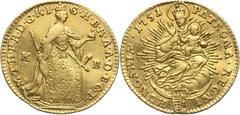 World coins and medals HungaryHungary, Maria Theresa, Ducat 1751 KB, Kremnica Węgry, Maria Teresa, dukat 1751 KB, Kremnica Gold 3,48 g. Złoto 3,48 g. Grade: VF Diameter: 22.00 mm Literature: Friedberg