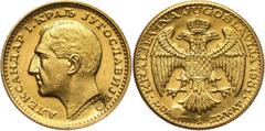 World coins and medals Yugoslavia, Alexander I, ducat 1931, counterstamp - birds Jugosławia, Aleksander I, dukat 1931, kontramarka - ptaki Gold 3,49 g.Złoto 3,49 g.Yugoslavia Grade: UNC- Diameter: 20.