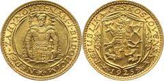Czechoslovakia Czechoslovakia, Ducat 1925 Czechosłowacja, dukat 1925 Gold 3,49 g. Złoto 3,49 g. Grade: UNC/AU Reference: Friedberg 2Czechoslovakia