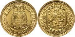 Czechoslovakia Czechoslovakia, Ducat 1925 Czechosłowacja, dukat 1925 Gold 3,49 g. Złoto 3,49 g. Grade: AU Reference: Friedberg 2Czechoslovakia