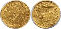 Netherlands Netherlands, Gelderland, Ducat 1648 Niderlandy, Geldria, dukat 1648 Gold 3,50 g. Extremely rare variety with seven arrows. Jasek in his 'Gold Ducats of the Netherlands' catalog, described 