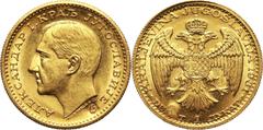 Yugoslavia Yugoslavia, Alexander I, ducat 1931, Sword with birds countermark Jugosławia, Aleksander I, dukat 1931, kontramarka: miecz z ptakami Gold 3,49 g.Złoto 3,49 g. Grade: AU Reference: KM #12.1,