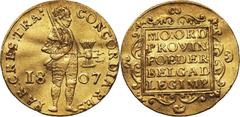 Netherlands Netherlands, Kingdom of Holland, Ducat 1807, Utrecht Niderlandy, Królestwo Holandii, dukat 1807, Utrecht Gold 3,45 g. Slightly bent.Złoto 3,45 g. Lekko gięty. Grade: VF Reference: Friedber