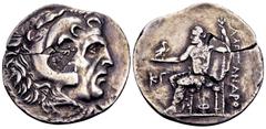 Greek Lycia, Phaselis. Civic issue, ca. 221-188 BC. AR tetradrachm, 14.65 g. In the name and types of Alexander III of Macedon. Dated CY 23 (199/8 BC). Head of Herakles right, wearing lion skin / ΑΛΕΞ