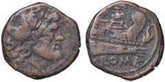 Roman Republic coins ROMANE REPUBBLICANE - ANONIME - Monete con simboli o monogrammi (211-170 a.C.) - Semisse Cr. manca (AE g. 6,78) qBB