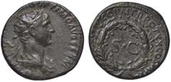 Roman Empire coins ROMANE IMPERIALI - Traiano (98-117) - Semisse C. 122/4 (AE g. 3,26) BB+