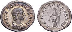 Roman Empire coins ROMANE IMPERIALI - Giulia Soemia (madre di Elagabalo) - Denario C. 8; RIC 241 (AG g. 2,46) Splendida patina qFDC