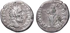 Roman Empire coins ROMANE IMPERIALI - Pertinace (193) - Denario C. 40 (50 Fr.); RIC 10a (AG g. 2,6) Segni al D/ qBB