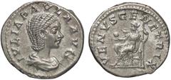 Roman Empire coins ROMANE IMPERIALI - Giulia Paola (moglie di Elagabalo) - Denario C. 21; RIC 222 (AG g. 3,31) qSPL