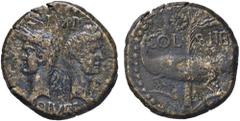 Roman provincial coins ROMANE PROVINCIALI - Agrippa e Augusto - Dupondio (Nimes) C. 7 (AE g. 12,62) BB