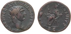 Roman Empire coins ROMANE IMPERIALI - Traiano (98-117) - Dupondio (AE g. 10,8) qBB