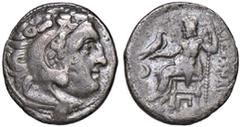 Greek coins GRECHE - RE DI MACEDONIA - Alessandro III (336-323 a.C.) - Dracma Sear 6731 (tipo) (AG g. 4,09) Con cartellino Mario Raviola, Torino qBB/MB+ Con cartellino Mario Raviola, Torino