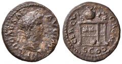 Roman Empire coins ROMANE IMPERIALI - Nerone (54-68) - Semisse - Testa a d. /R Tavolo da gioco ornato da due grifoni; sopra, un vaso e una corona C. 47 (AE g. 4,09) BB/BB+