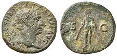 Roman Empire coins ROMANE IMPERIALI - Traiano (98-117) - Semisse - Testa laureata a d. /R Ercole su altare con clava e pelle di leone C. 336 (AE g. 3,36) BB/qBB