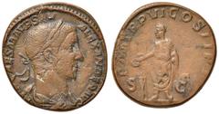 Roman Empire coins ROMANE IMPERIALI - Alessandro Severo (222-235) - Sesterzio - Busto laureato e drappeggiato a d. /R Alessandro Severo stante a s. presso un altare con patera e libro C. 326 (AE g. 20