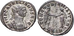 Roman Empire coins ROMANE IMPERIALI - Aureliano (270-275) - Antoniniano - Busto radiato e corazzato a d. /R Aureliano stante a d. porge la mano a Severina C. 60; RIC 244 (MI g. 3,19) SPL