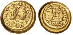 Byzantine coins BIZANTINE - Eraclio e Eraclio Costantino (613-638) - Solido globulare (Cartagine) - I busti coronati di fronte /R Croce su un gradino Ratto 1371; Sear 867 (AU g. 4,45) qSPL