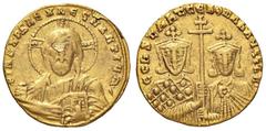 Byzantine coins BIZANTINE - Costantino VII e Romano I (920-921) - Solido - Busto nimbato di Cristo di fronte, con Vangelo /R Busti di fronte di Costantino a s. e Romano a d., con lunga croce patriarca
