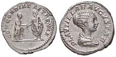Roman Empire coins ROMANE IMPERIALI - Plautilla (moglie di Caracalla) - Denario - Busto a d. /R Caracalla e Plautilla affrontati si danno la mano C. 10; RIC 361 (AG g. 3,61) Ex Inasta 6, lotto 406 SPL